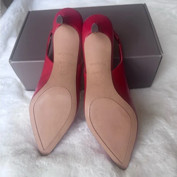 Franco Sarto Red Pointed Toe Kloe Slingbacks Size 10 - Picture 6 of 7